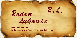 Raden Luković vizit kartica